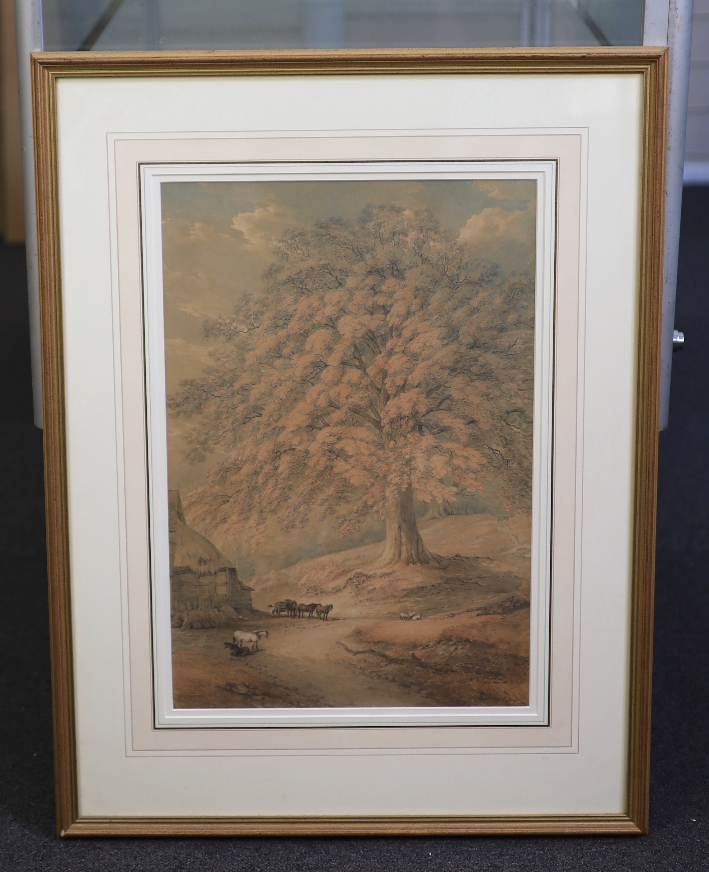 Thomas Hearne (British, 1744-1817), View in Moccas Park Woods, watercolour, 39 x 33cm